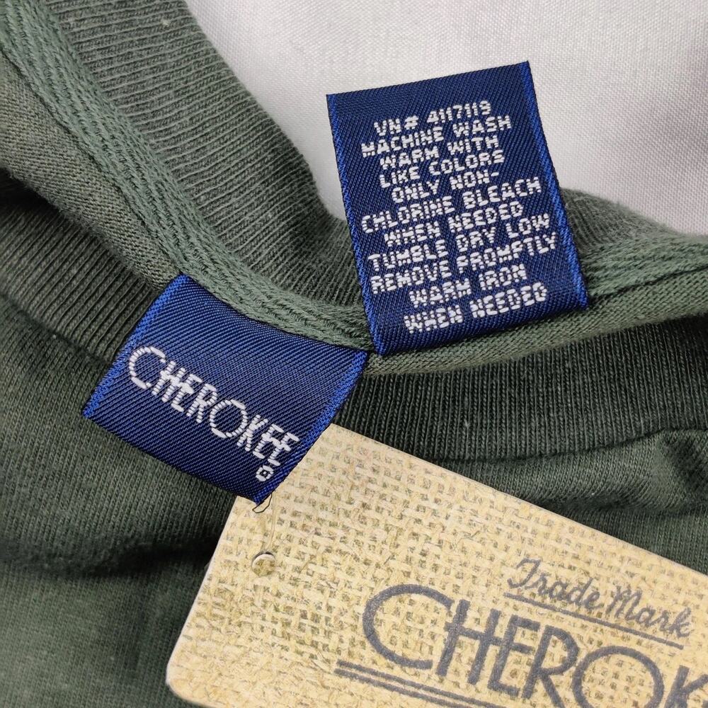 Cherokee Shirt Mens 3XL Green Short Sleeve Crew Neck Cotton Tee Casual T-Shirt - Picture 2 of 9